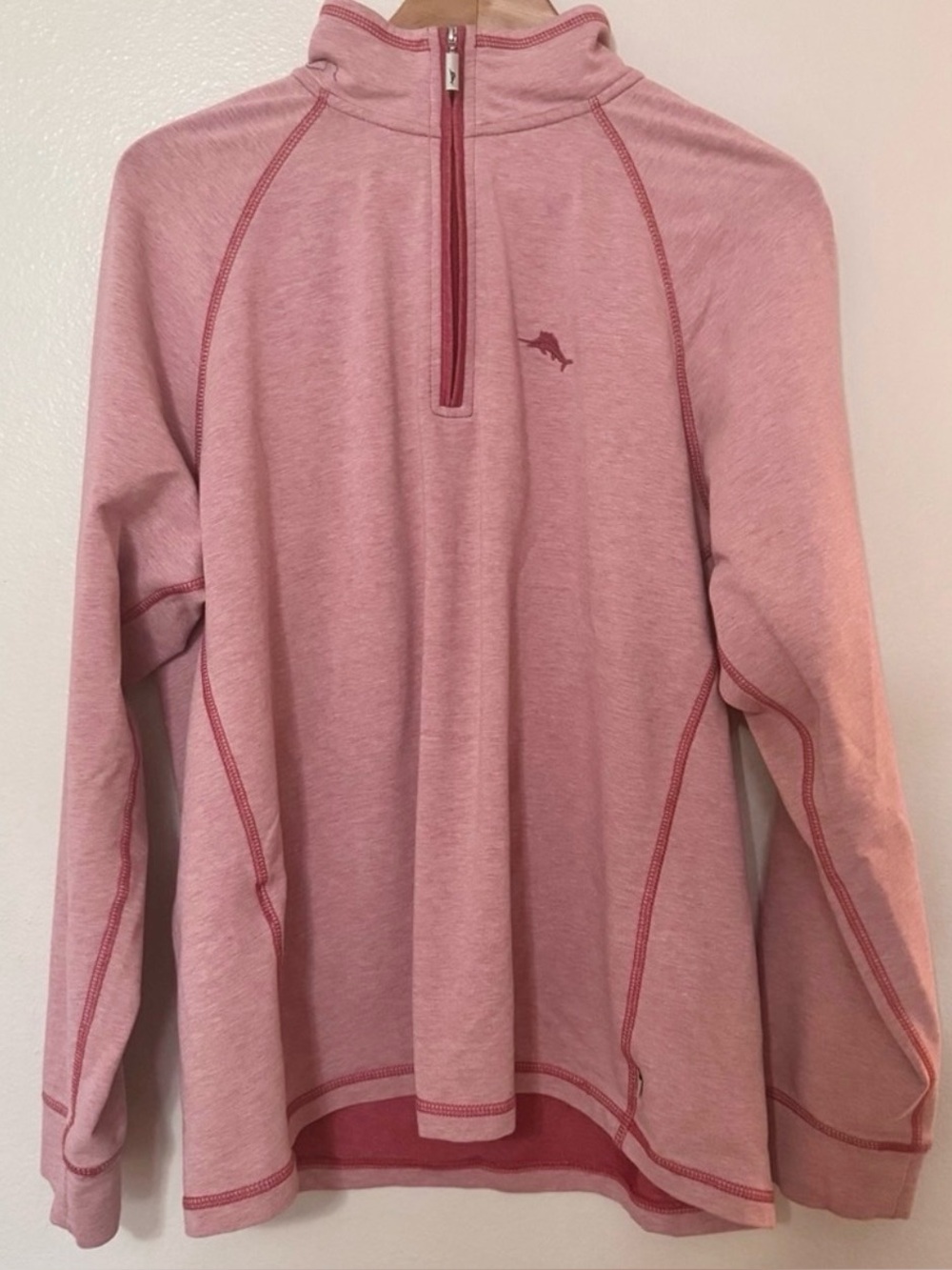 Tommy Bahama Pink Quarter Zip Pullover Medium Athletic Stretch Coastal